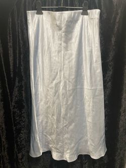 Baby Blue Satin Maxi Skirt
