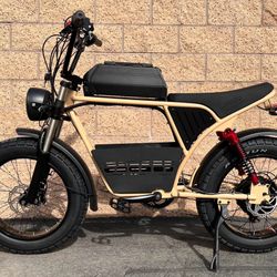 1500 Watt Electric Ebike, 35-39mph, Fat Tire, Includes Center Basket, 18ah Battery Incl (Blue Or Sand)