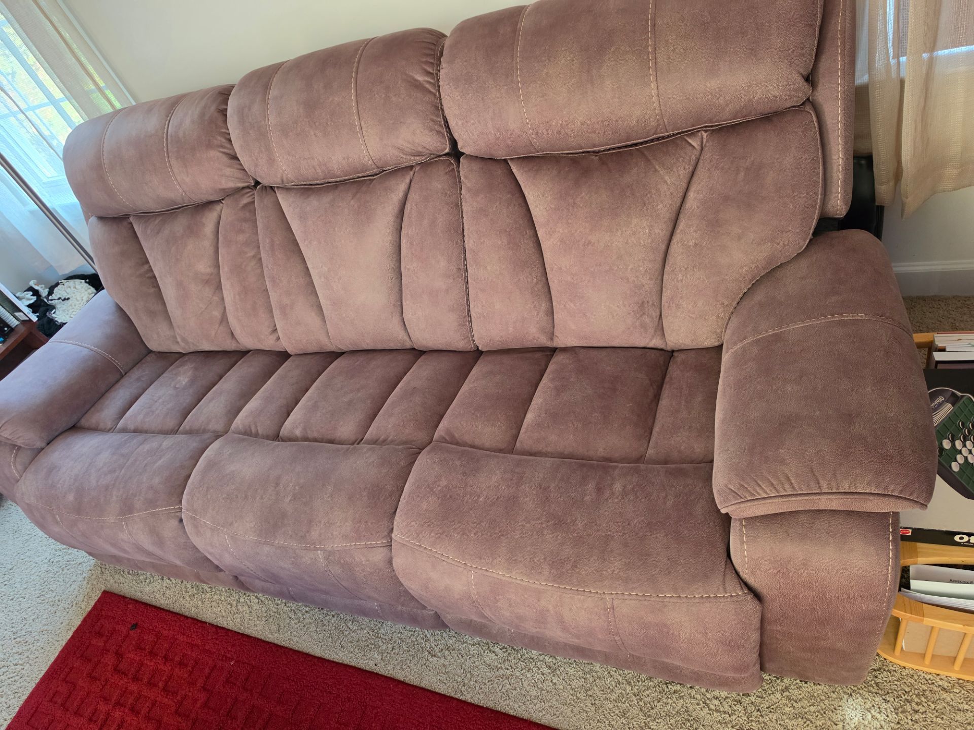 Microfober Reclining Sofa in Taupe Microfiber for Sale in Uppr Marlboro, MD - OfferUp