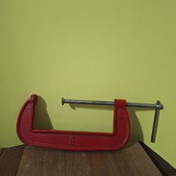 8" C-Clamp(red)-$8.00