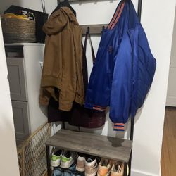 Coat Rack with Shoe Storage & Bench