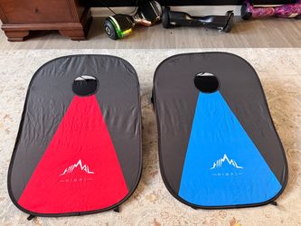 Himal Outdoors Collapsible Portable Cornhole Board Set 2 x 1-feet 8 Toss Bags, Carrying Bag, Foldable Corn hole Boards Set for Outdoor Recreation Back