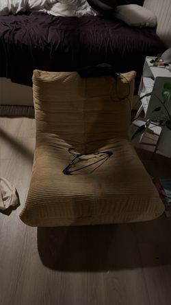 Beige Corduroy Floor Lounge Chair
