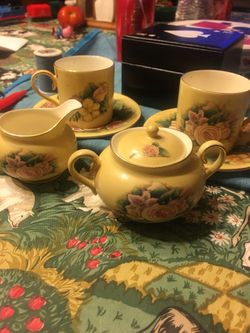 Hour Of Power Floral Tea Pot Set Genuine Bone China Multi Flower Pattern Crystal Cathedral Ministries 1970 NO TEAPOT