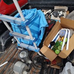 16 Foot Round Swimming Pool Used Twice. Can't Set It Up Where We Are Or I Would . That's Why It Has To Go. 