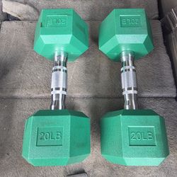 2-20 Rubber Hex Dumbbells 