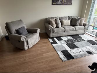 Gray Sleeper Sofa + Matching Recliner | Excellent Condition | Pull-Out Bed