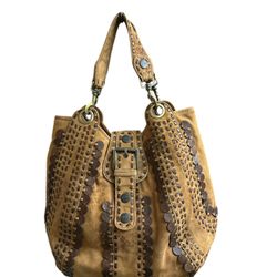 Old Gringo Suede Leather Leopardito Boho Maxi Tote Shoulder Bag