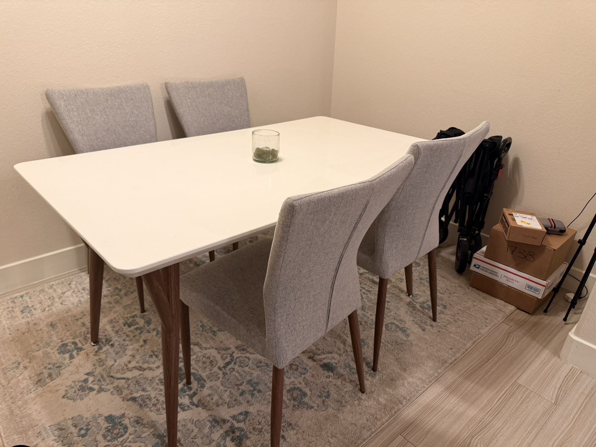 4-Person Dining Table Set – Table + 4 Chairs
