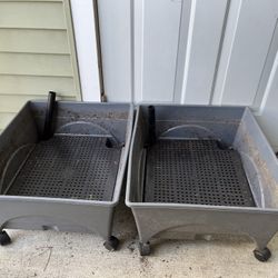 Self-watering Patio Planter, Gray, Set Of Two