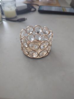 Wedding Table Gold Crystal Tea Light Holders