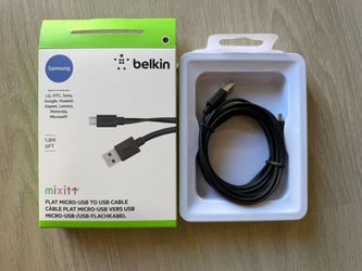 Belkin 6ft Micro-USB to USB-A Cables – 2 Pack, New Open Box