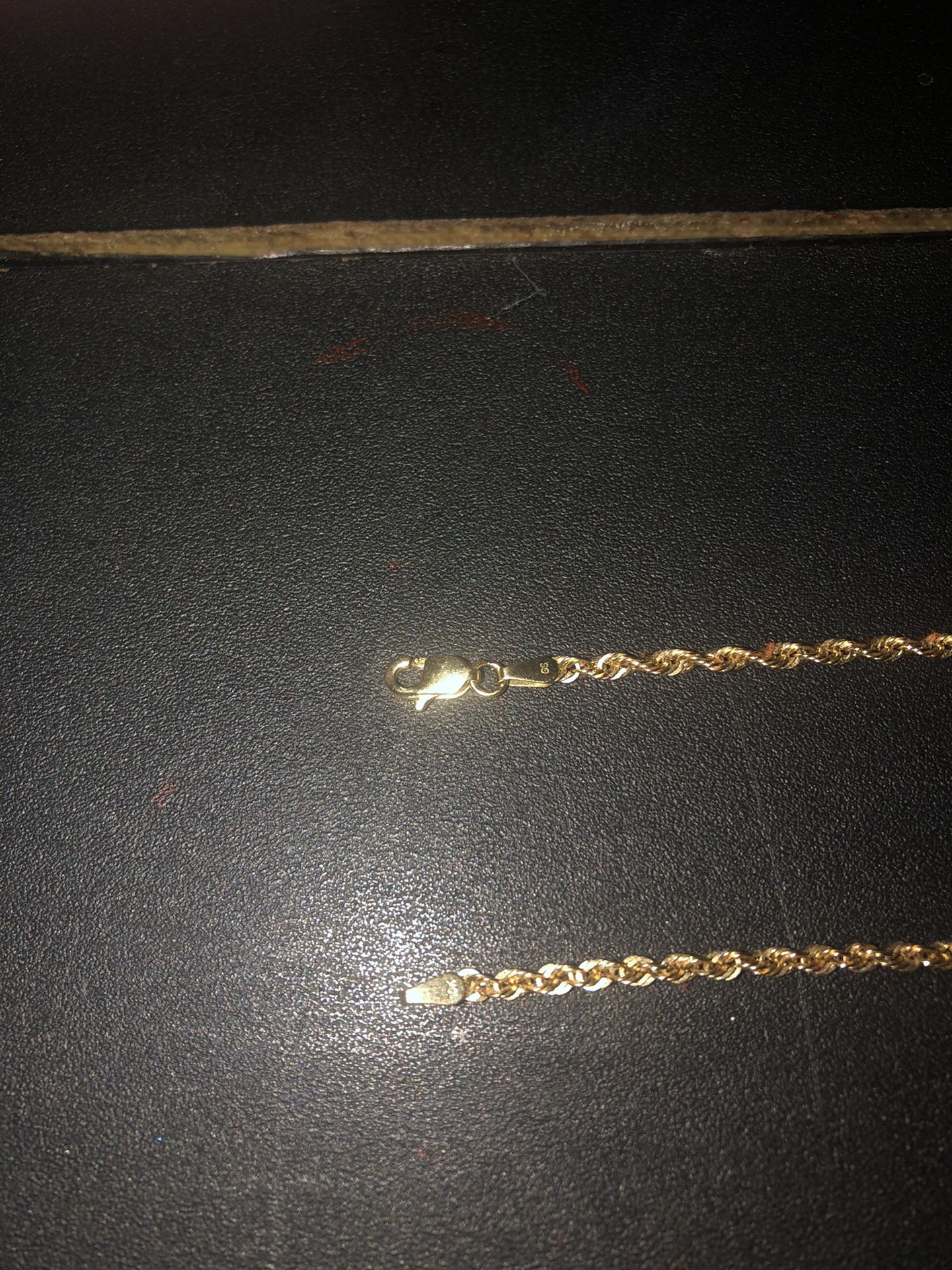 10K yellow gold rope chain paid 270$