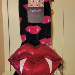 Haloween Blanket And Vampire Lips Combo 