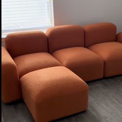 Trendy Modern Orange 🍊 Couch