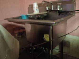 Used Commercial 18" x 18" Stainless Steel 1 Comp Prep Sink