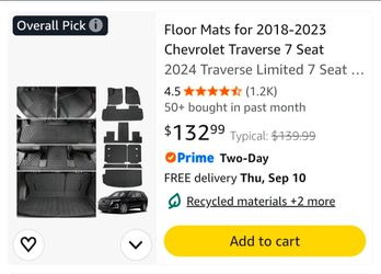 Cargo Floor Mats 2018-2023
