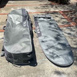 Wheeled 3-Board FCS Surf Board Bag 7’6 + Internal Day Bag