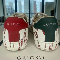 Gucci Women's Sneakers - White with Red G Logos (Size 7)