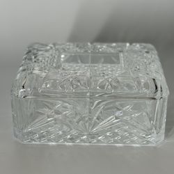Vintage Lead Crystal Jewelry Trinket Large Box Case J.G. Durand Made in France