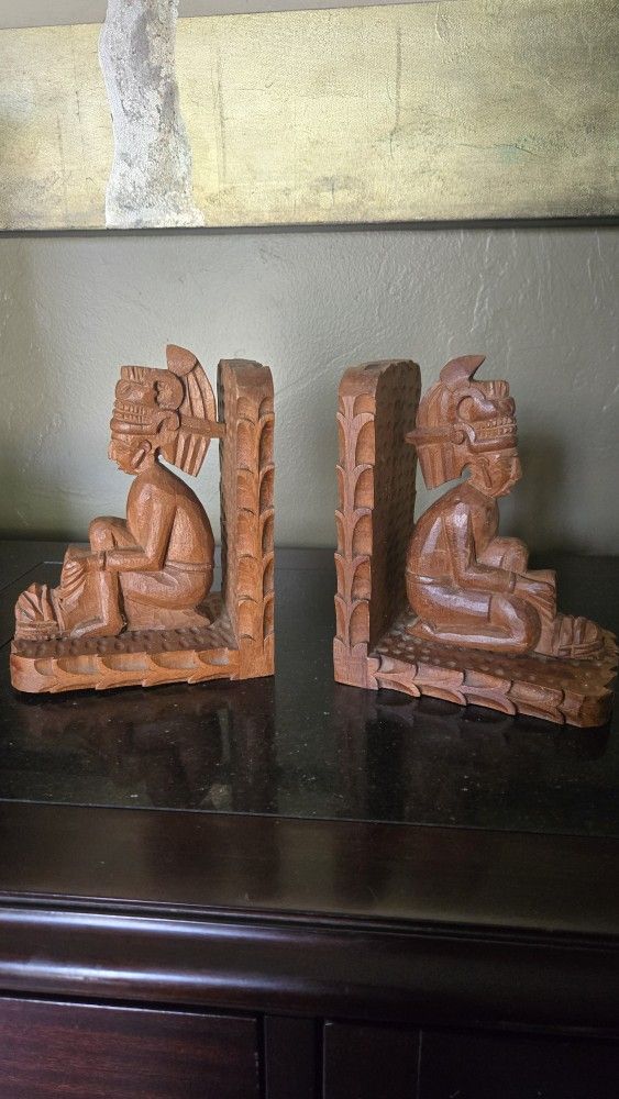Mayan Wooden Carved Book Holders 