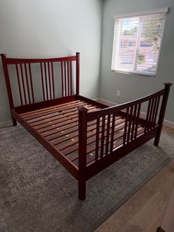 Queen wood bed frame