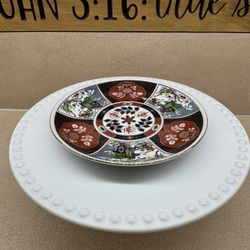 Vintage 6.5" Japanese Porcelain Imari Gold Gilt Plate-Hand Painted Scenes