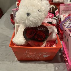 Valentine Puppy Gift Basket 