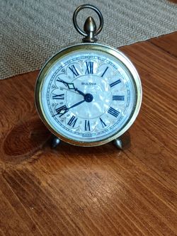 1960's Vintage German Bulova Alarm Clock Mother-of-Pearl