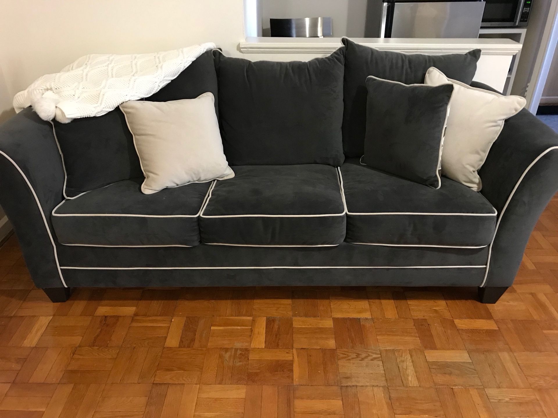 Moving sale: Couch , desk and chair, bed