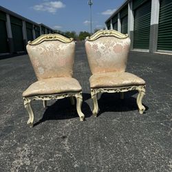 Antique Venetian Italian Slipper Chairs. 