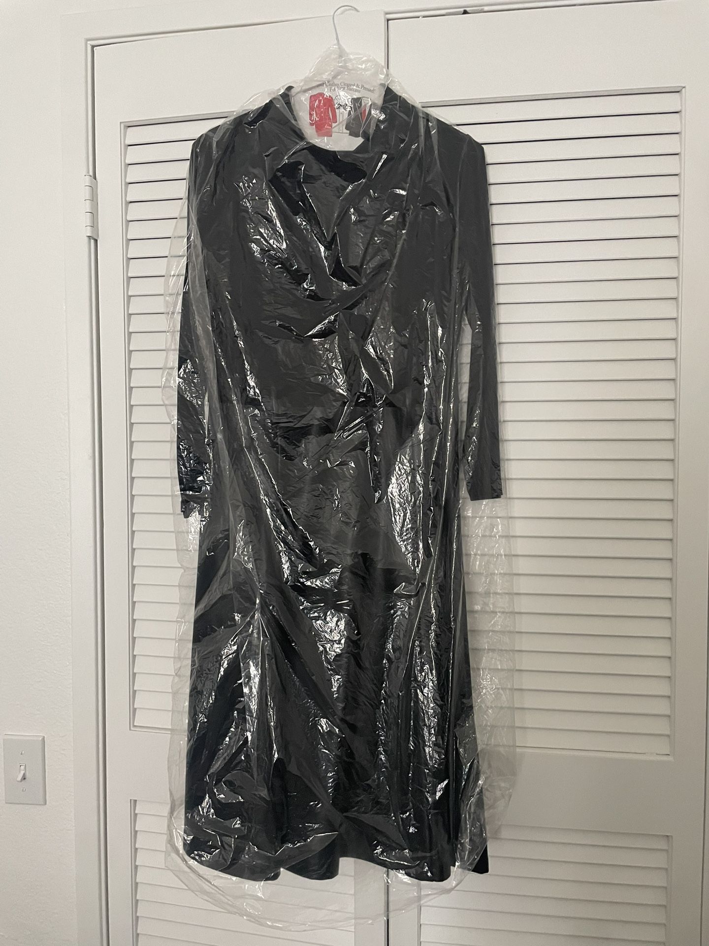 Faux Leather Black Dress