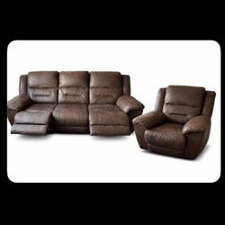 3-Seat Reclining Sofa with Recliner Chair