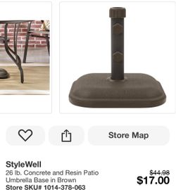 StyleWell 26 lb. Patio Umbrella Base Brown