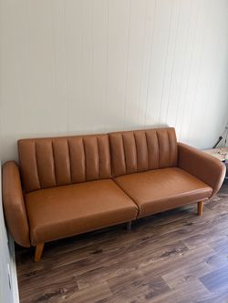 Faux leather couch