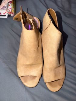 Madden Girl Warner Tan Open Toe Slingback Booties – Size 10