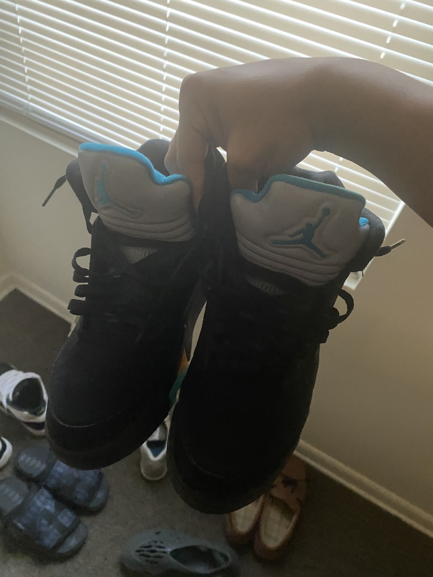 Jordan 5 Aquas Worn Twice