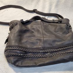 Boho Faux Leather Large Handbag W/crossbody