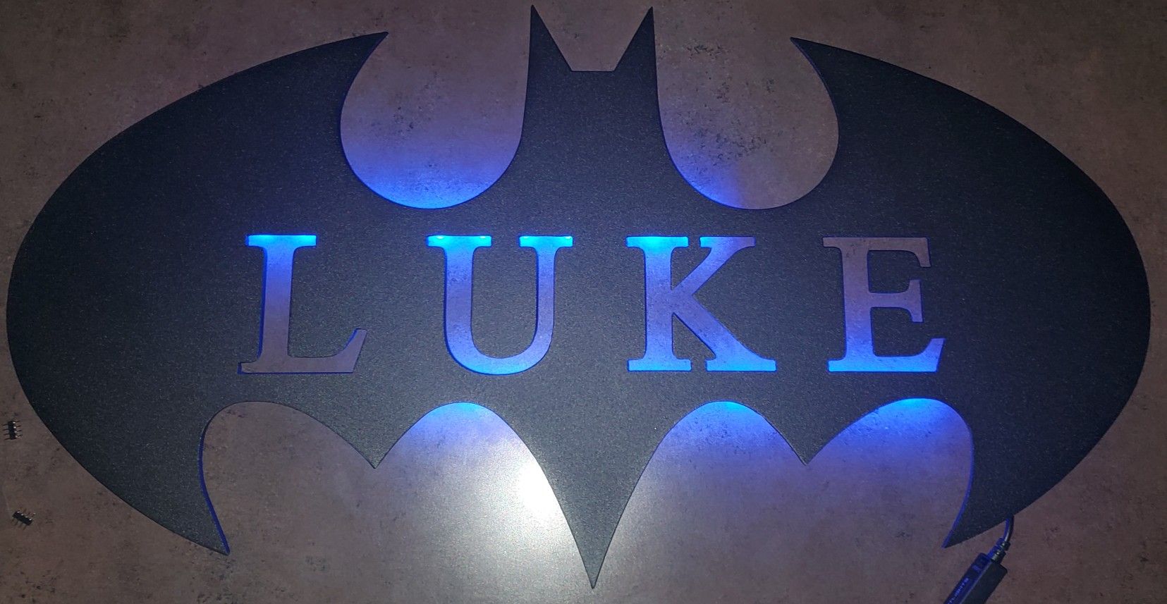 Personalized Lighted Batman Wall Hanging