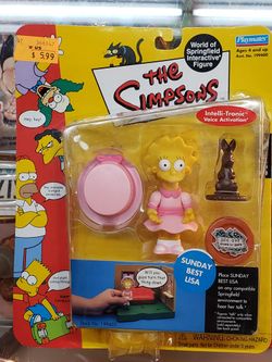 The Simpsons "Sunday Best Lisa" WORLD OF SPRINGFIELD - Series 9 Interactive Figure (Playmates) 