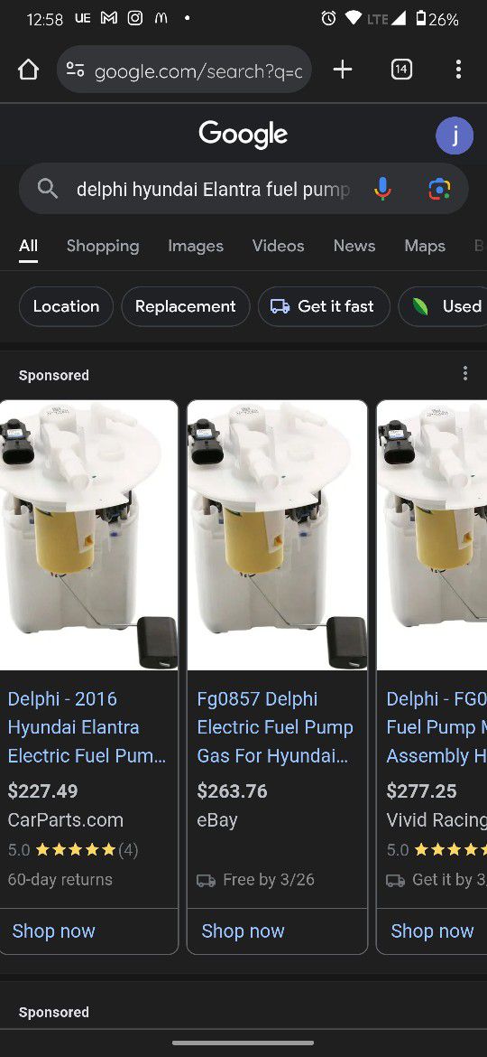 Delphi 2011-2016 Hyundai Elantra Fuel Pump