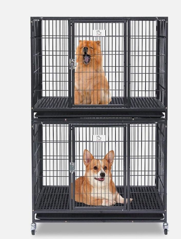 Homey Pet 37 Inch Two Tier Heavy Duty Dog Crate