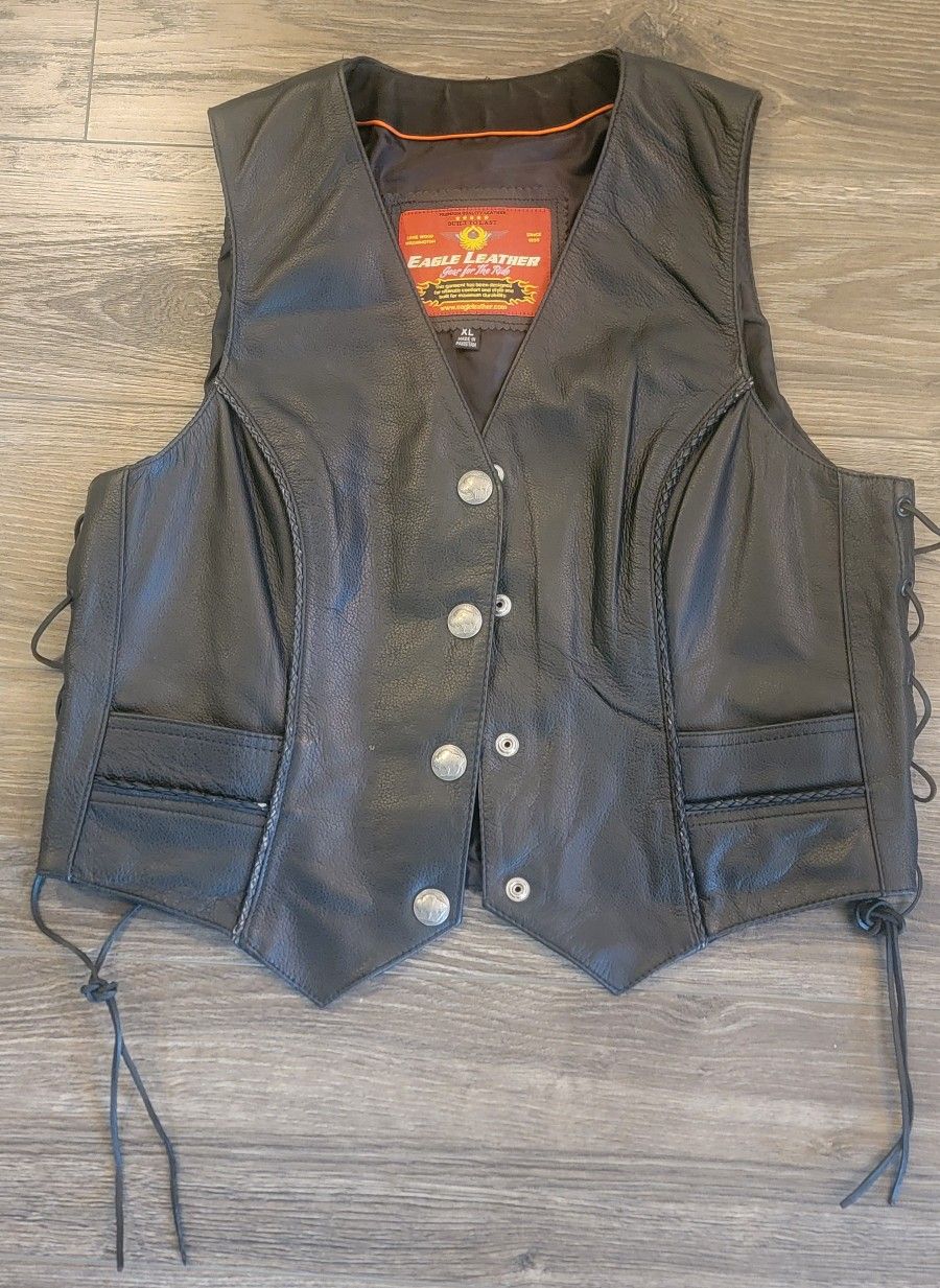 Women's Leather Motorcycle Vest