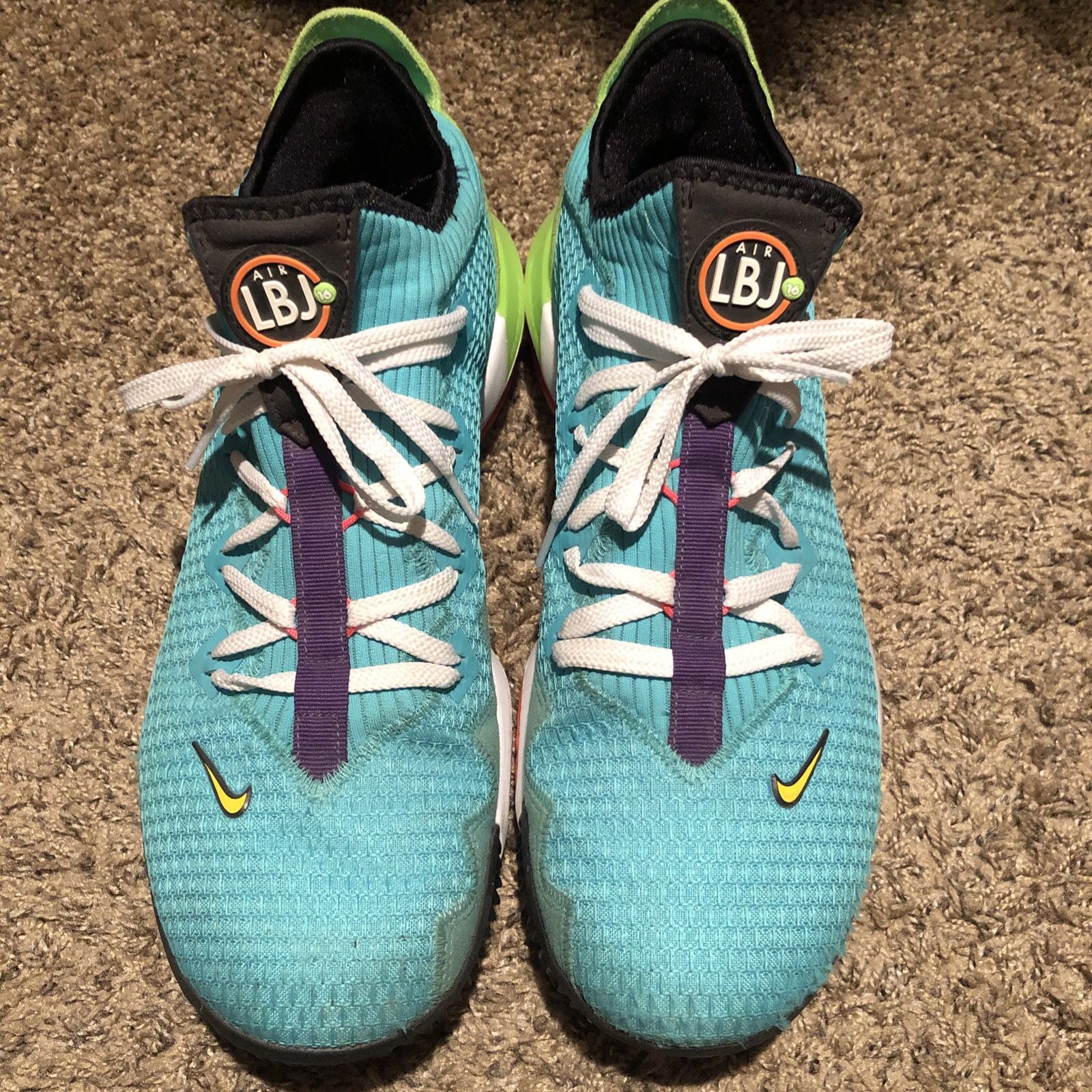 Lebron XVI Low Hyper Jade Total Orange Size 13