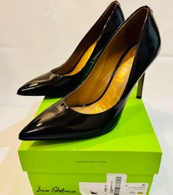 Sam Edelman Women's 7.5 Hazel Pump, Black Patent Leather,