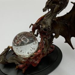 Franklin Mint - Bronze - Dragon Sculpture - The Dragon of Destiny Crystal Ball