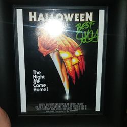 Framed "Halloween" glossy signed by writer/director john carpenter!! With certificate of authenticity! $420!!