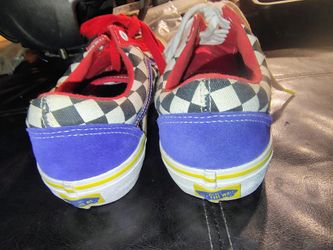 Vans Old Skool Checkerboard Multicolor Embroidered Flower Sneakers