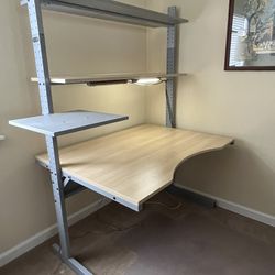 IKEA Jerker Sit/Stand Desk And Swivel Shelf