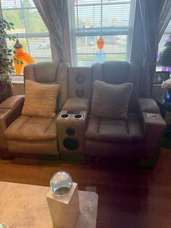 Home Theater Power Recliner Seats with Console